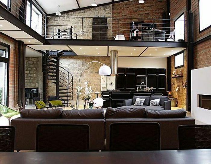 appartement-moderne-intérieur-de-votre-appartement-loft-atypique-canapé-marron