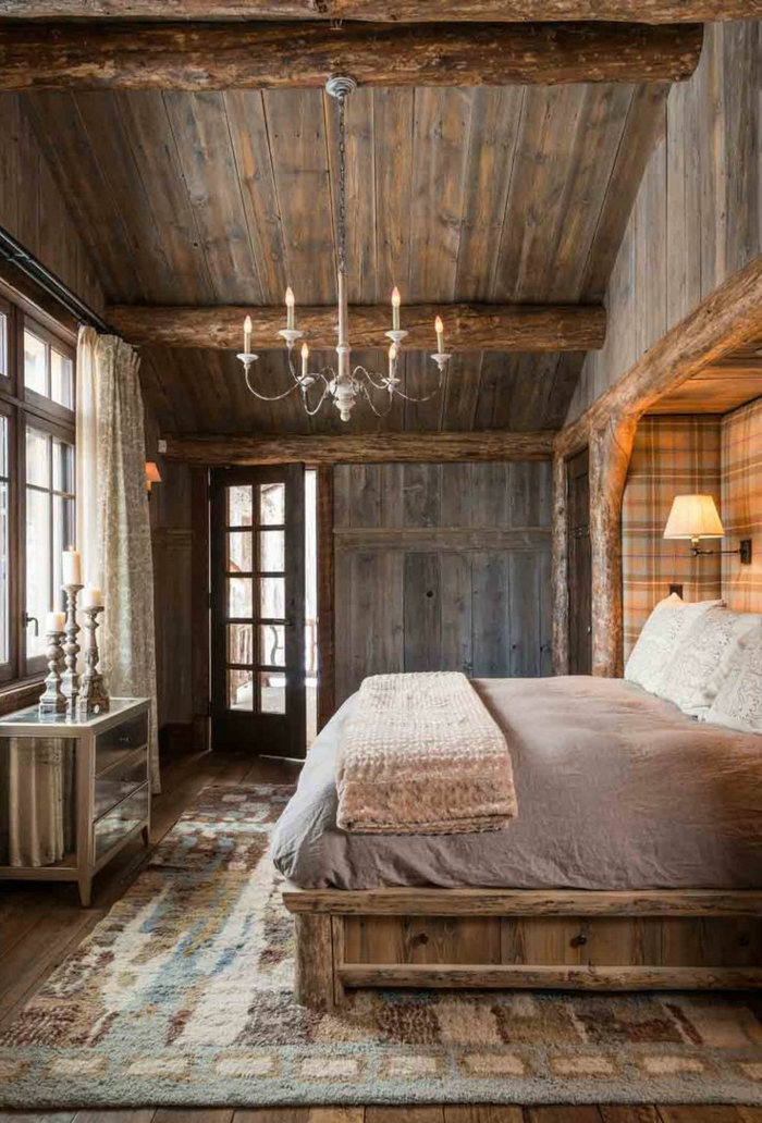 chambre-a-coucher-en-bois-massif-lustre-vintage-meuble-moderne-meuble-en-chene-massif