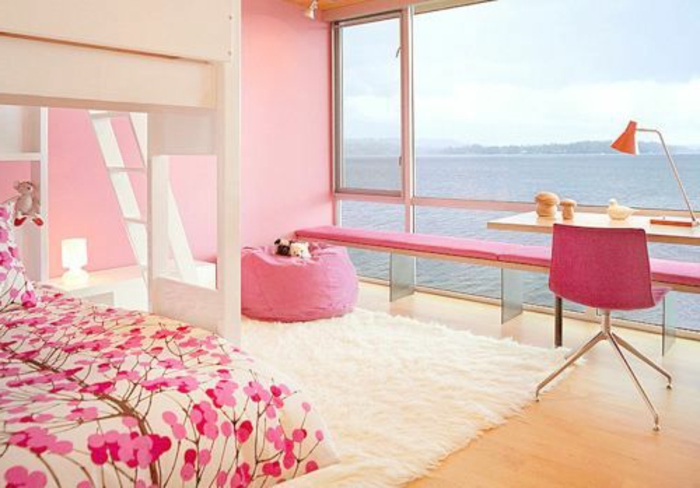 chambre-ado-fille-moderne-la-mer-piece-rose-lit-tapis