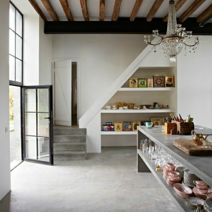 cuisine-aménagement-sous-escalier-petite-cuisine-meuble-sous-escalier-rangement-sous-escalier-moderne