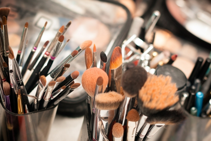 Set of professional make-up brushes