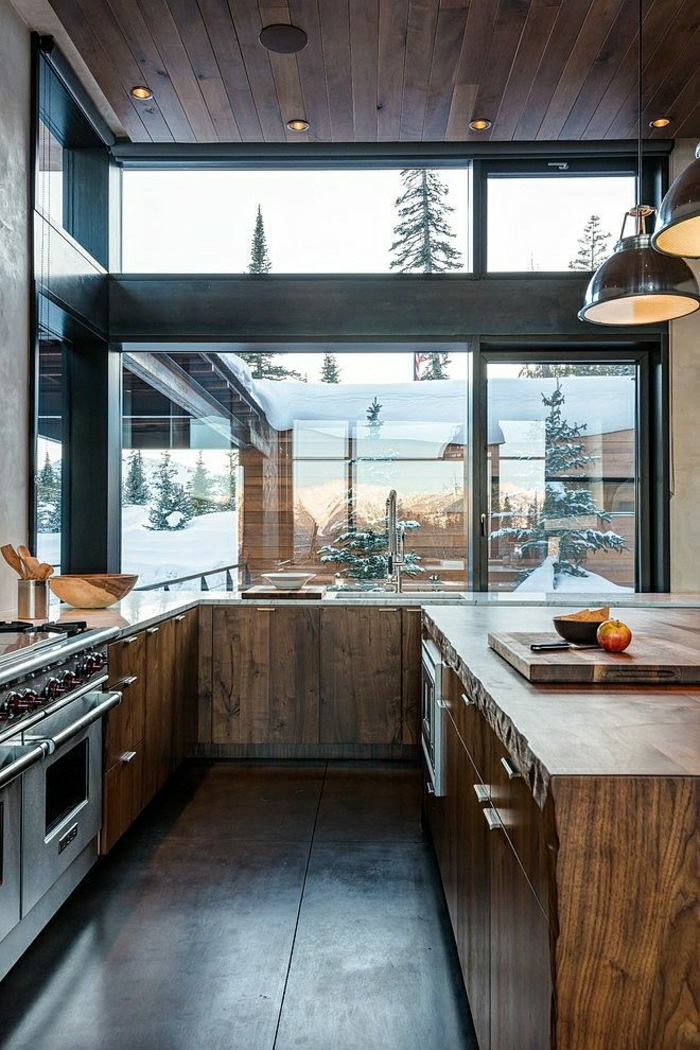 maison-architecte-moderne-maison-élégant-cuisine-en-bois-élégante