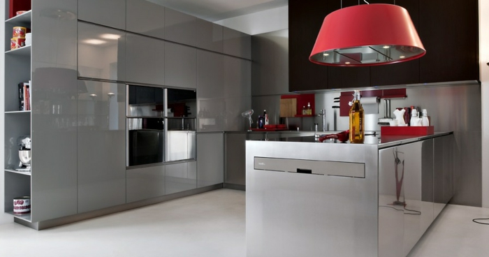 meubles-de-cuisine-gris-rouge-bar-de-cuisine-meubles-gris-lustre-rouge