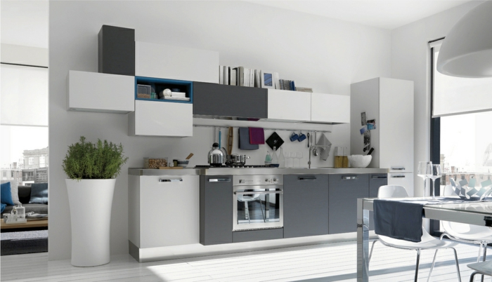 meubles-de-cuisine-grise-élégant-modele-de-cuisine-en-bois-gris-blanc