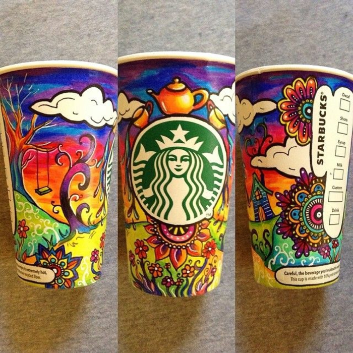 porte-gobelet-starbucks-art-sur-cup-carton-couleur-peinture