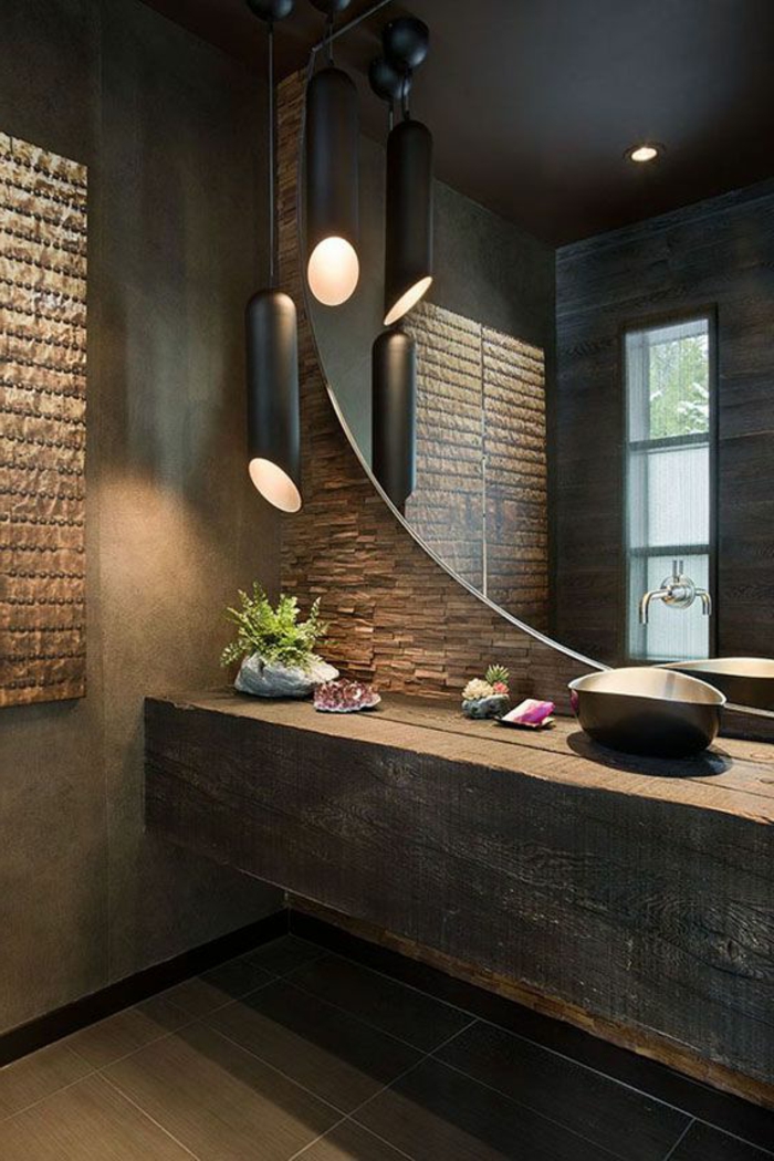 salle-de-bain-rustique-miroir-mur-de-pierre-décoration-salle-de-bain-vasque-taupe
