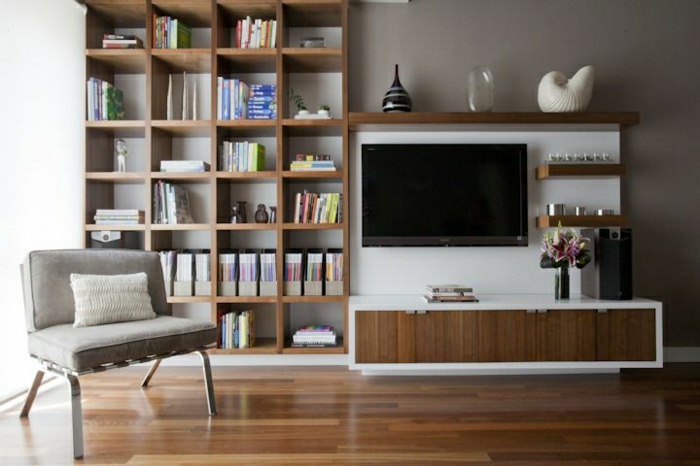 salon-moderne-en-bois-bibliothèque-murale-meuble-télé-cube-de-rangement-en-bois