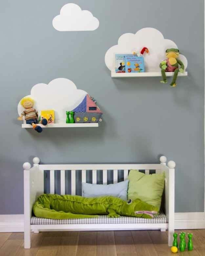 étagère-murale-petite-étagère-pour-la-chambre-d-enfant-mur-gris-lit-bébé