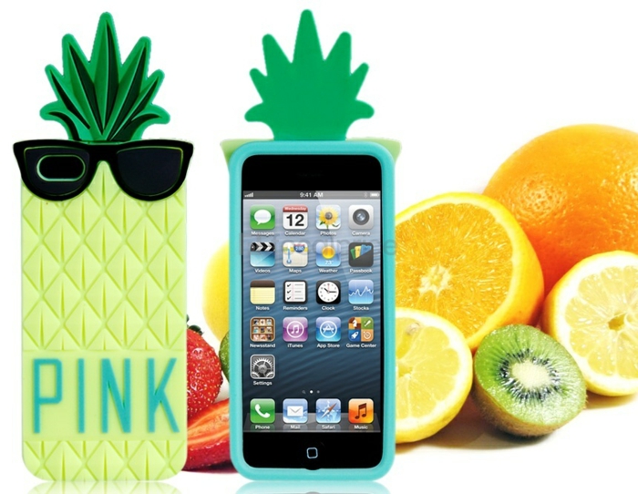 Coque-iphone-5s-personnalisée-pink-pinapple-ananas