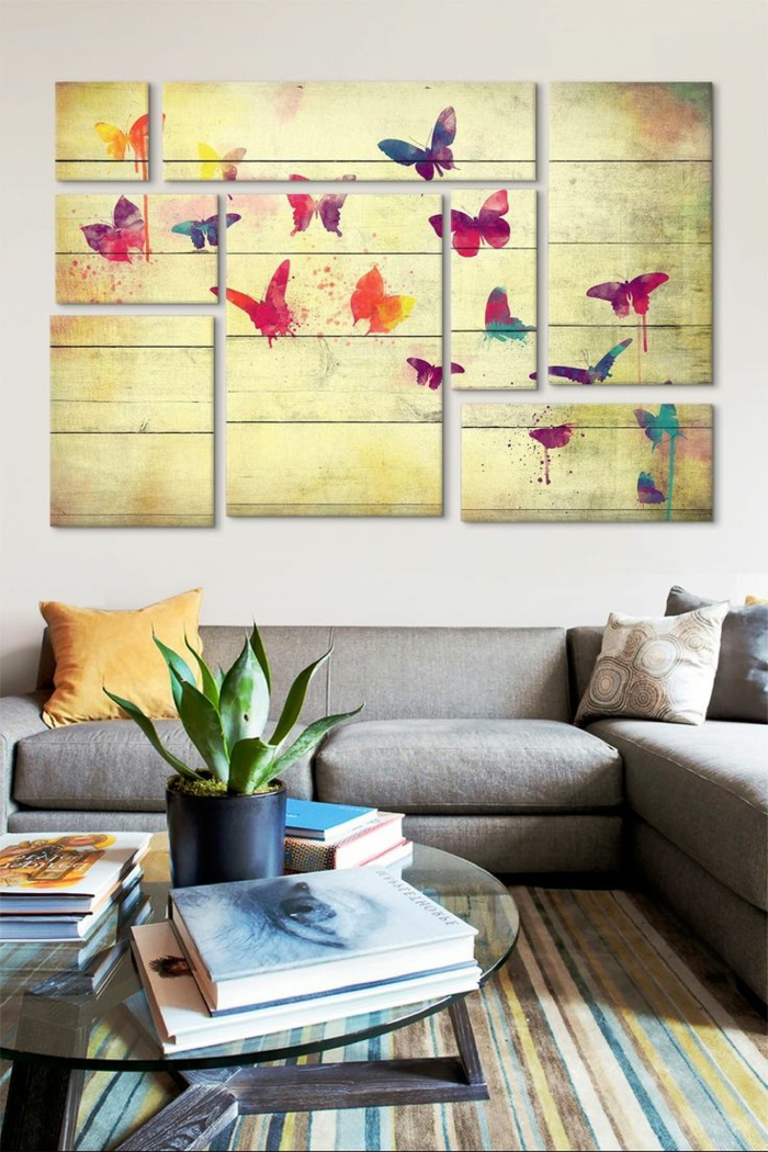 art-abstrait-peinture-papillons-sofa-sectionné