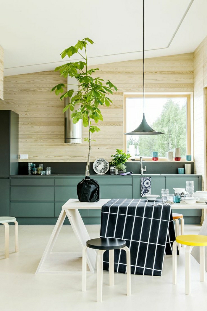 cuisine-verte-meubles-de-cuisine-verte-idée-couleur-cuisine-decoration-interieur