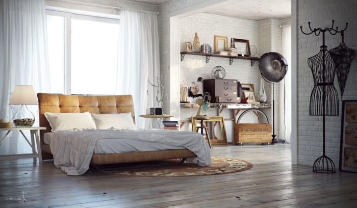 des-meubles-style-industriel-idée-créative-chambre-à-coucher