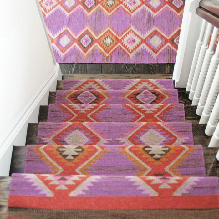Lot de 15 tapis d'escalier colorés de peinture acrylique - Tapis d'escalier  antidérapant doux pour marches en bois pour enfants, personnes âgées