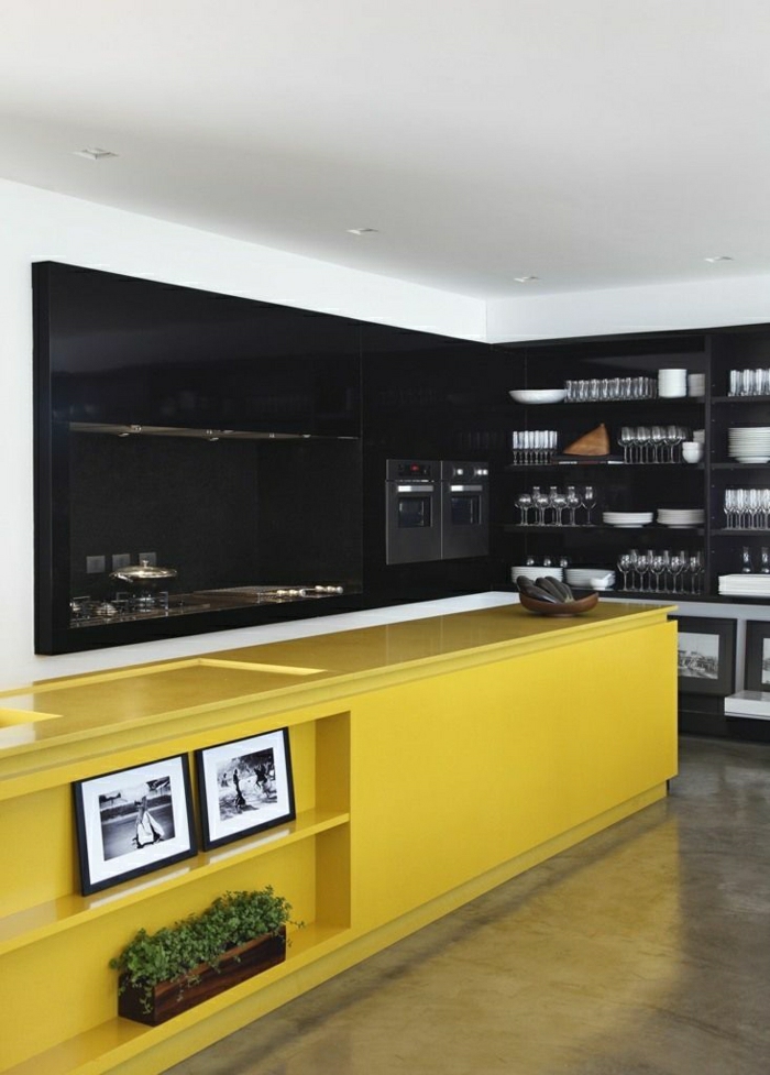 idée-couleur-cuisine-jaune-noir-meubles-de-cuisine-modernes-jaune-noir-cuisine-elegante