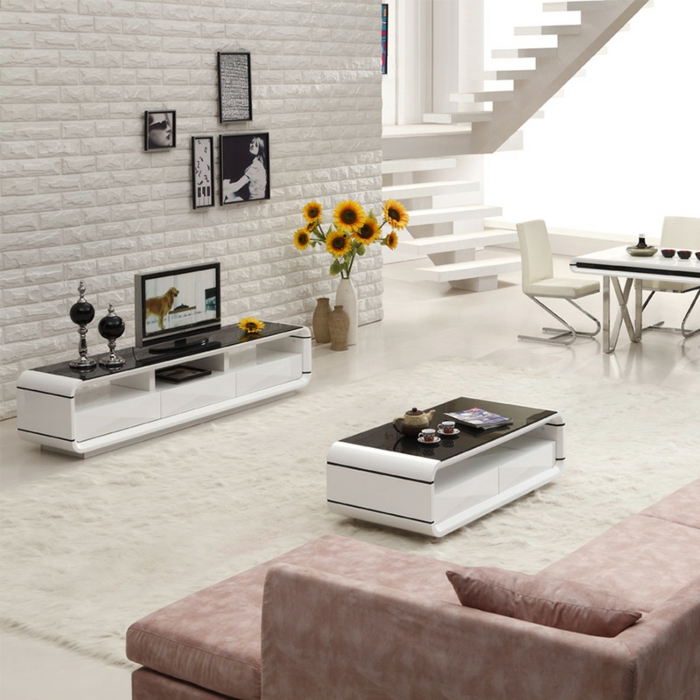 table-basse-industrielle-meuble-télé-moderne