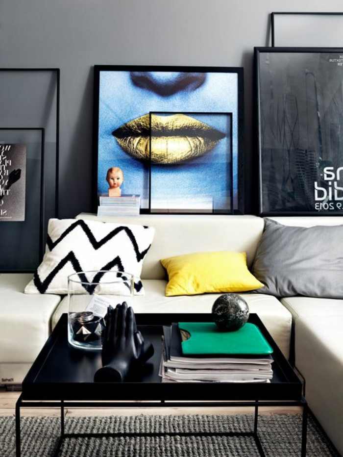 tableau-pop-art-et-table-basse-noire