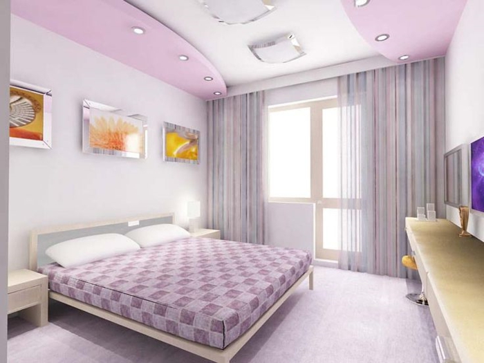 1-plafond-suspendu-placo-chambre-à-coucher-enfant-fille-deco-chambre-a-coucher-violet-avec-faux-plafond-suspendu
