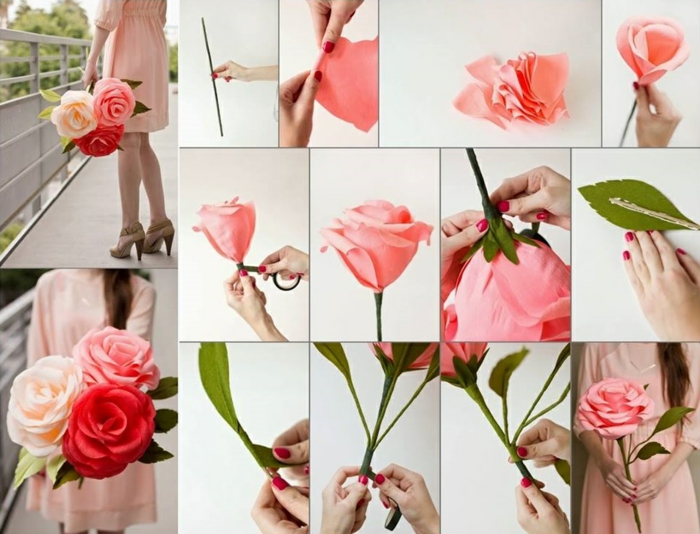 idée-DIY-fleurs-papier-crepon-bouquet-de-mariée-diy-idée-comment-faire-des-fleurs-avec-du-papier-crépon