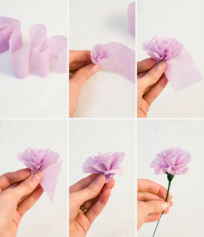 DIY-fleurs-papier-crepon-bouquet-de-mariée-fleur-en-papier-crépon-rose-violet