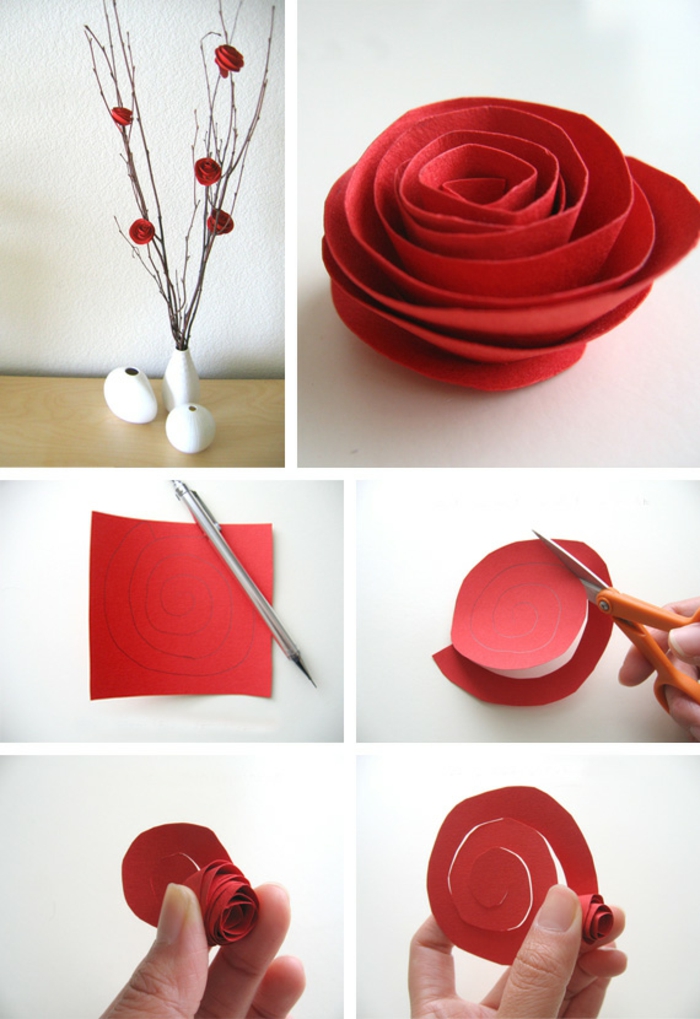 DIY-fleurs-papier-crepon-bouquet-de-mariée-roses-rouges-arbre-vase