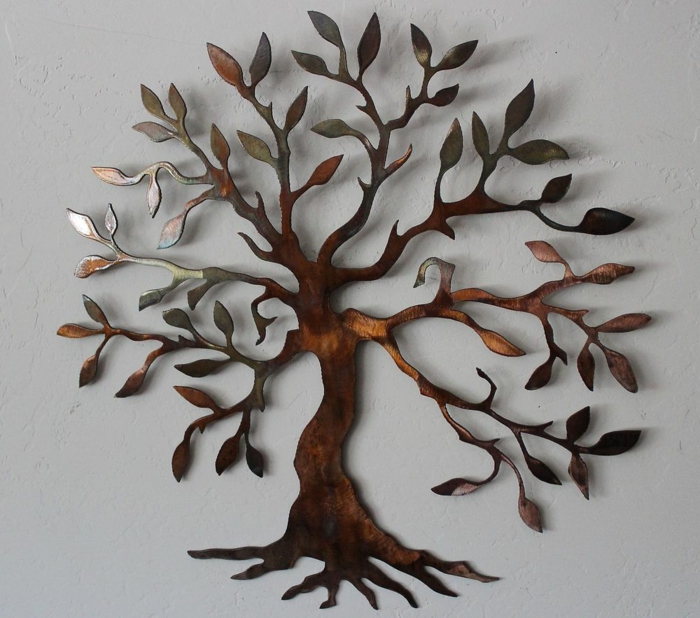 décoration-murale-en-métal-joli-arbre-décoratif