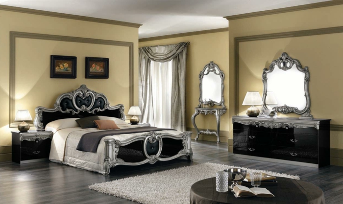 jolie-chambre-parentale-suite-parentale-aménagement-baroque-meubles-dans-la-chambre-à-coucher