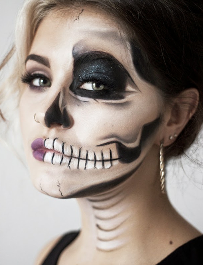 maquillage-halloween-femme-maquillage-zombie-idée-resized