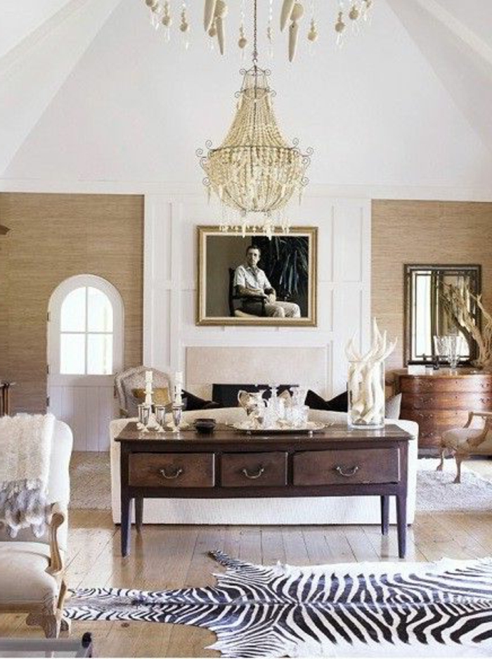 tapis-160-230-deco-lustre-baroque-tapis-à-rayures-blanches-noirs-plafond-sous-pente