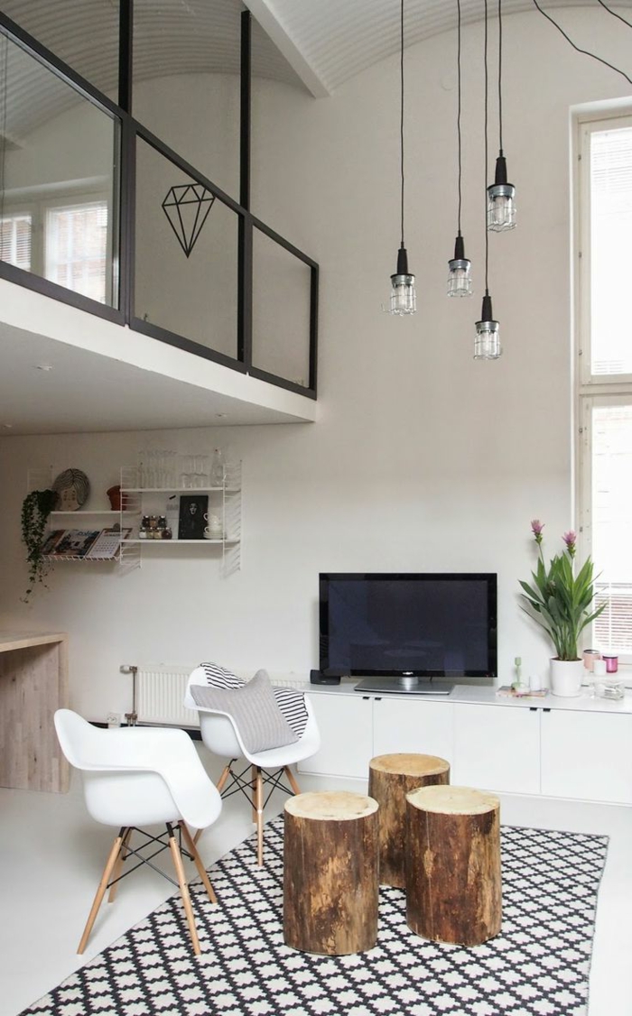 1-comment-décorer-son-salon-tapis-beige-noir-et-murs-blancs-meubles-blancs