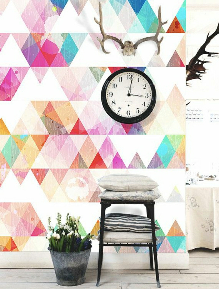 12-jolie-papier-peint-géométrique-papier-peint-leroy-merlin-avec-triangles-colorés
