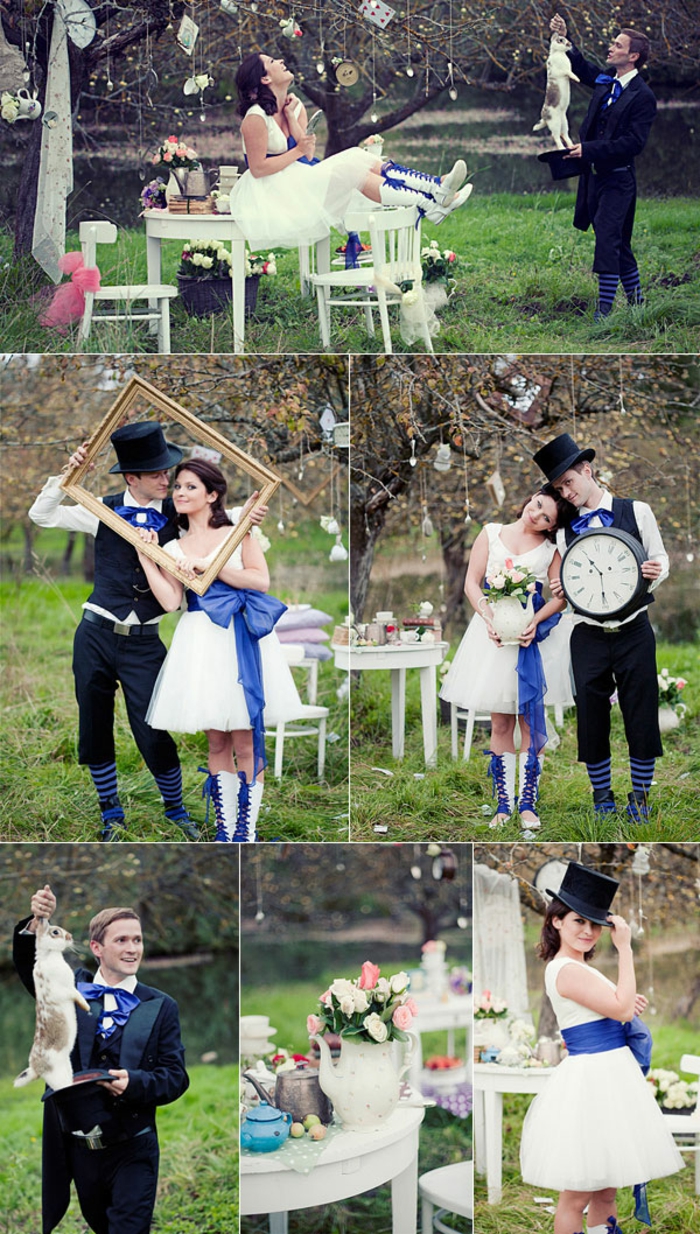 Alice-au-pays-des-merveilles-Disney-déco-mariage-de-princesse-couple-heureuse-photos-mariage