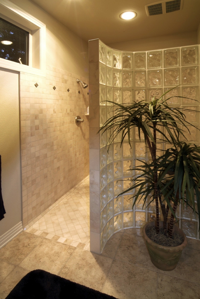 briques-de-verre-design-traditionnel-de-salle-d'eau-avec-un-mur-original-en-briques-de-verre