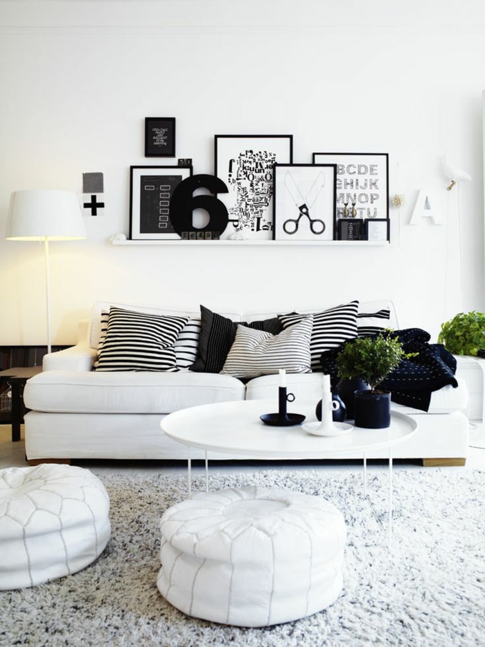 coussins-design-sofa-idées-originales-pour-le-salon-chic-noir-et-blanc