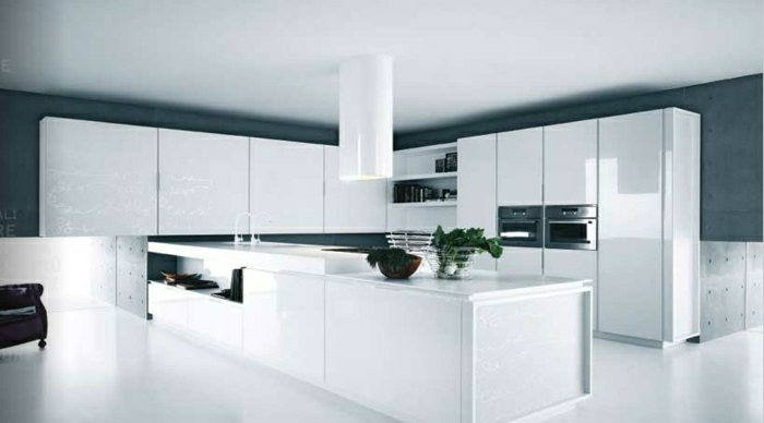 idee-deco-cuisine-photo-cuisine-blanc-laqué-aménagement-mur-noir