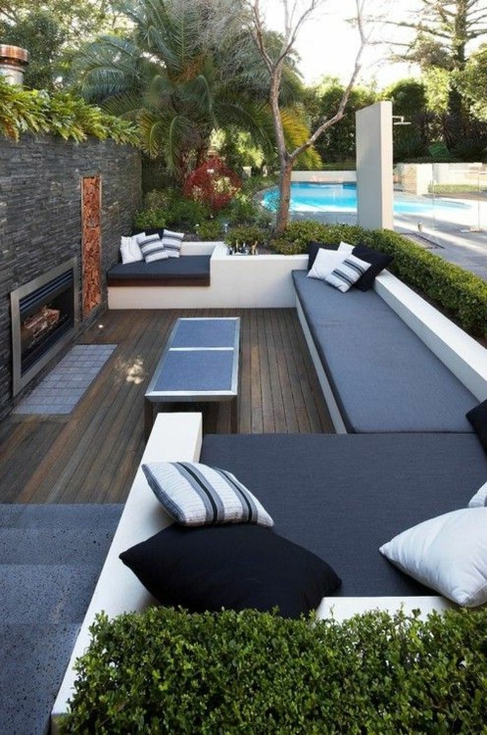 idee-deco-jardin-exterieur-avec-meubles-d-extérieur-pour-le-cour-moderne