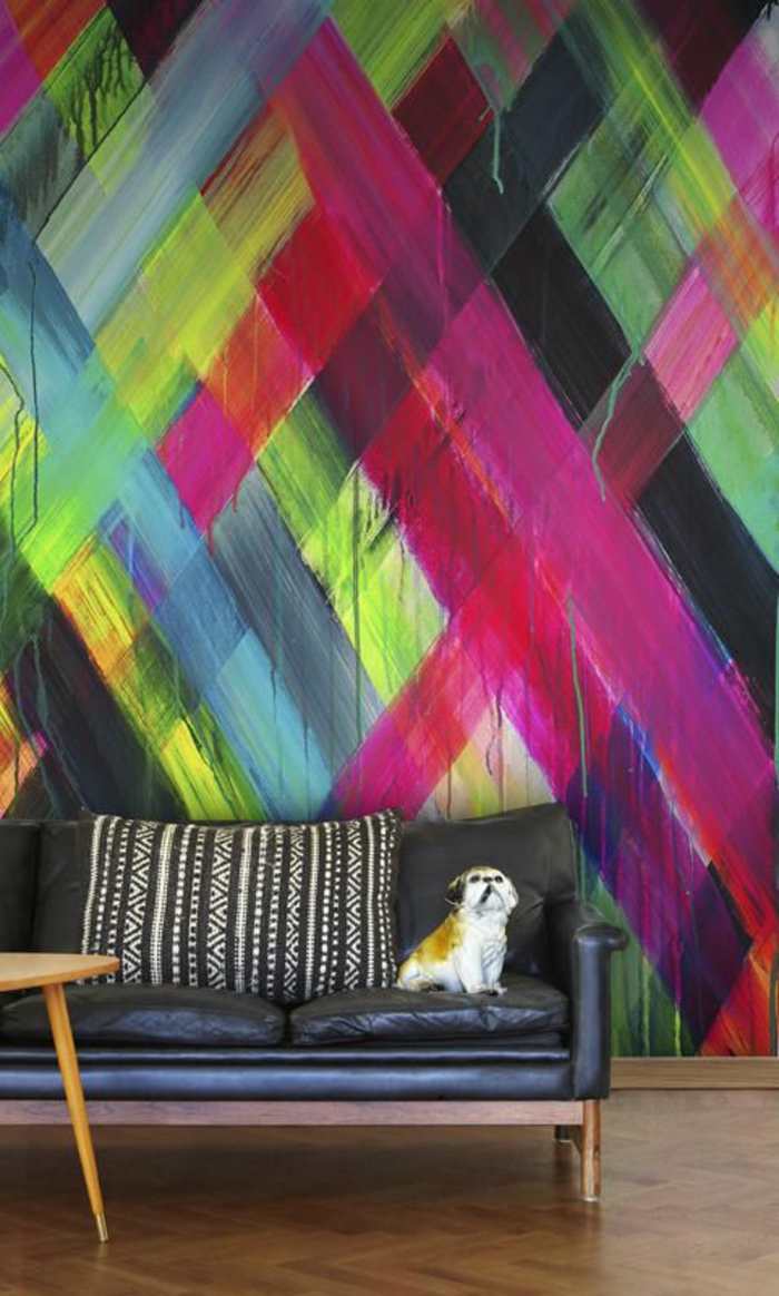 pepier-peint-lutece-geometrique-pour-les-murs-dans-le-salon-tapisserie-leroy-merlin-colorée