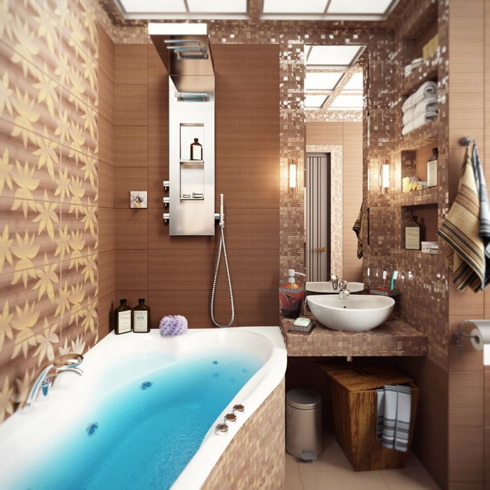 carrelage-sol-salle-de-bain-aménagement-luxueuse-eau-baignoire-cool