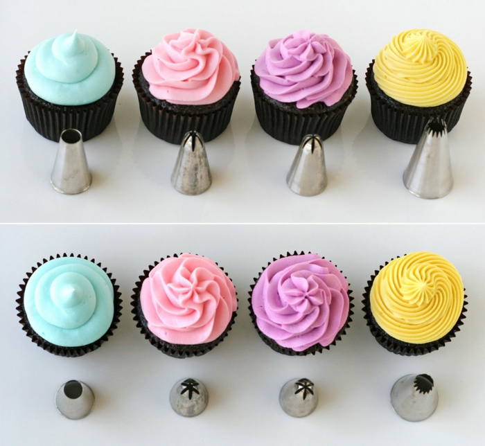 glaçage-cupcake-au-chocolat-cupcake-différent-idées-glacage-pour-cupcake