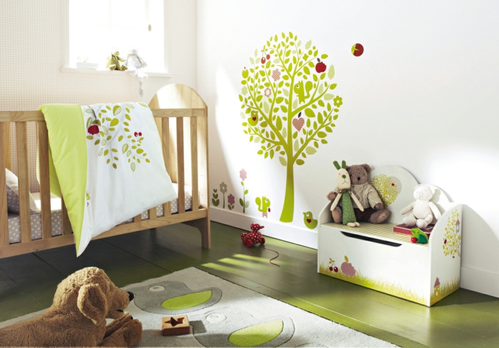 idee-deco-chambre-bebe-idées-intérieur-meubles-chambre-bébé-vert-arbre
