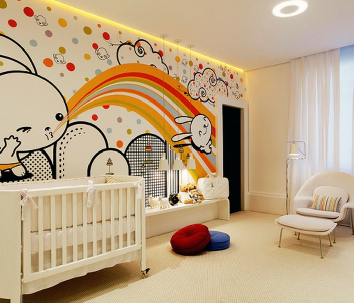 idée-chambre-bébé-decoration-originale-jouets-lit-bébé-animaux