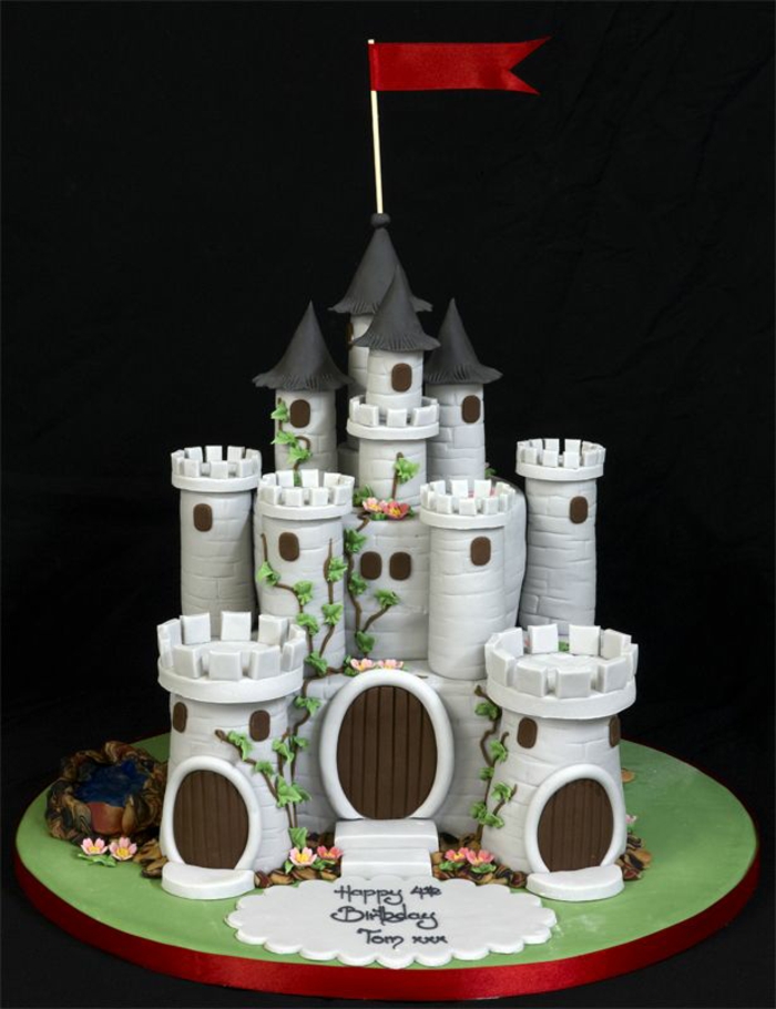 idée-gâteau-château-cool-anniversaire-toures-gris