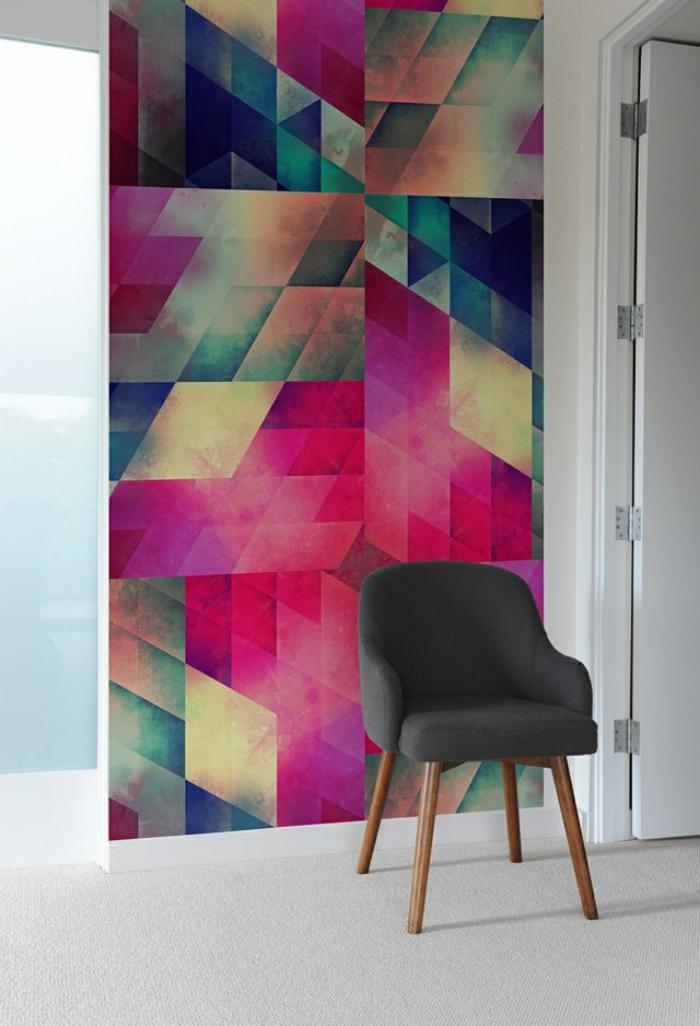 papier-peint-de-couloir-déco-murale-graphique-en-couleurs-vives