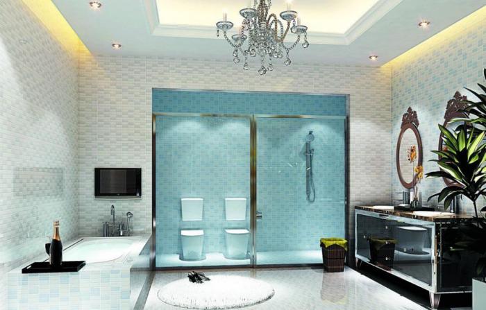 plafond-lumineux-salle-de-bains-glamoureuse-plafonnier-et-lumières-led