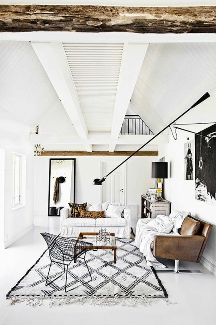1-joli-salon-noir-et-blanc-avec-tapis-berbère-noir-et-blanc-avec-decoration-noir-et-plafond-blanc