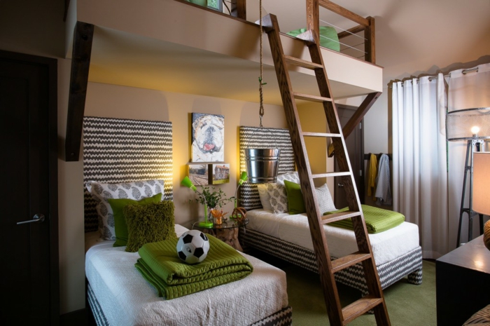 Bonne-idée-déco-chambre-ado-décoration-chambre-bois-et-vert
