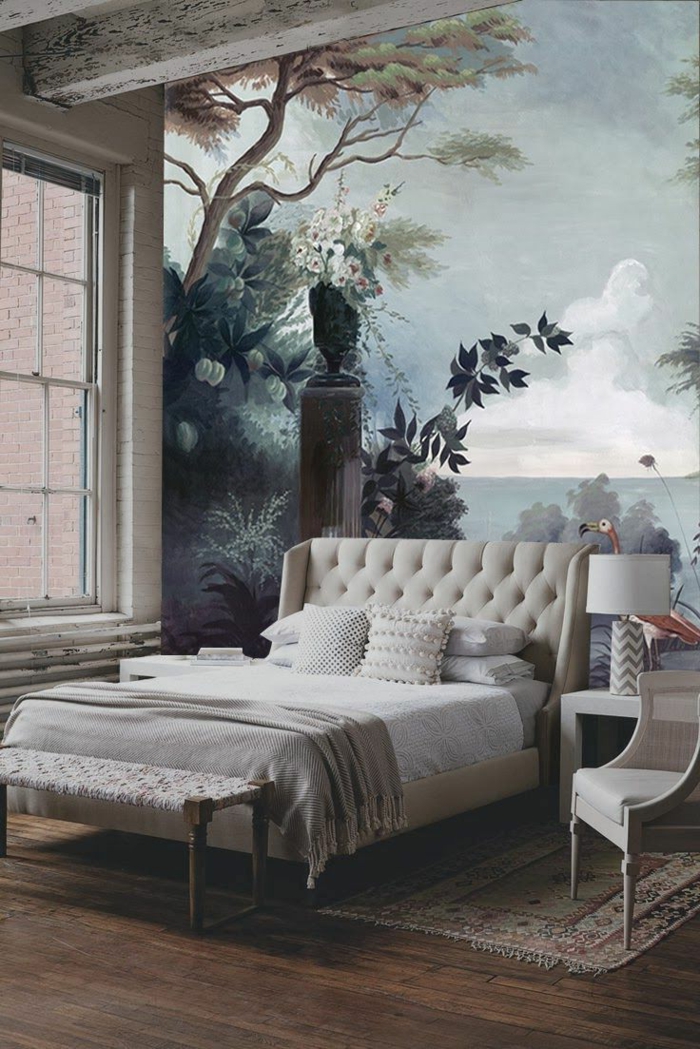 bonne-idée-chamber-à-coucher-romantique-bien-aménagée-tapis-coloré