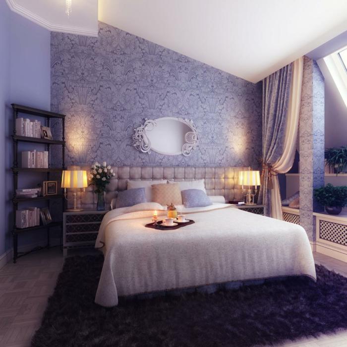 chambre-violette-belle-chambre-à-coucher-style-traditionnel