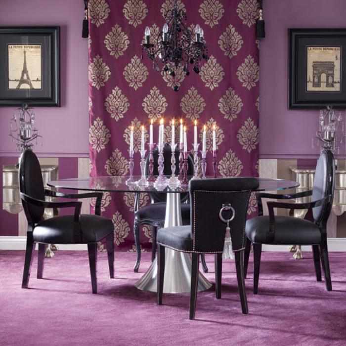 chambre-violette-décorer-la-salle-de-déjeuner-en-couleur-violette