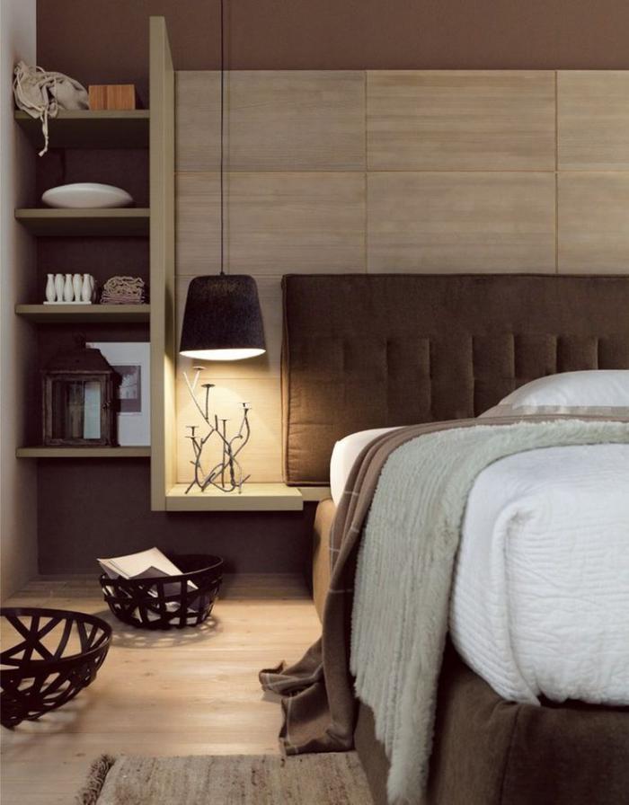 chambre-à-coucher-moderne-joli-intérieur-marron