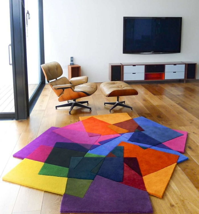 idée-le-tapis-moderne-pour-salon-choisir-intérieur-couleur